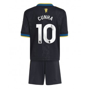 Fotbalové Dres Manchester United Matheus Cunha #10 Dětské Třetí Oblečení 2025-26 Krátký Rukáv (+ trenýrky)